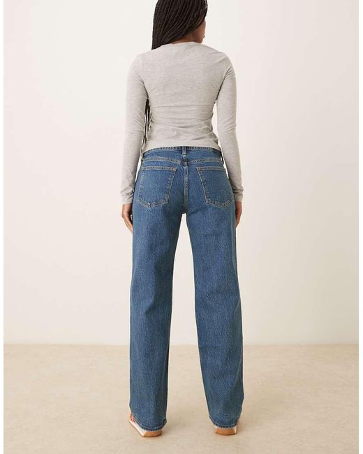 Abercrombie & Fitch Baggy Jeans Met Lage Taille in het Blue