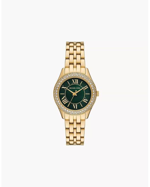Michael Kors Metallic Harlowe Three-Hand, -Tone Stainless Steel Watch