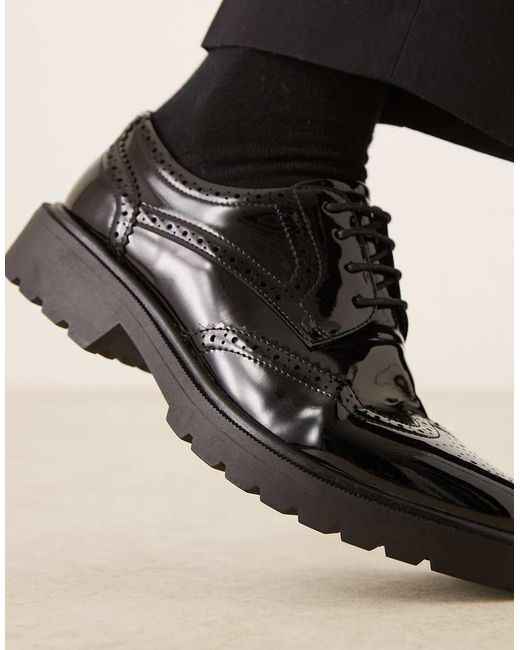 ASOS Black Brogue Shoes for men