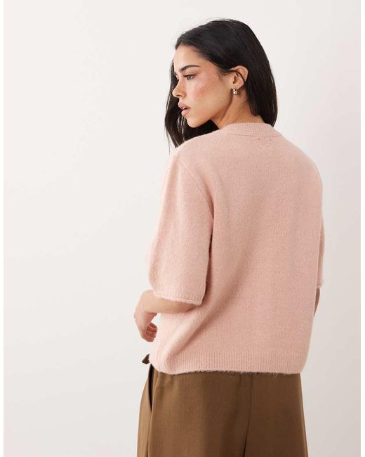 ASOS Pink Lightweight Relaxed Short Sleeve Cardigan