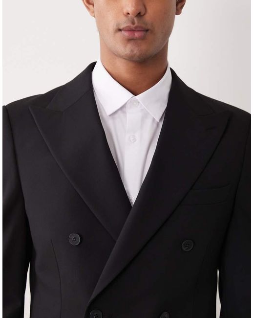 ASOS Black Skinny Double-breasted Suit Jacket for men