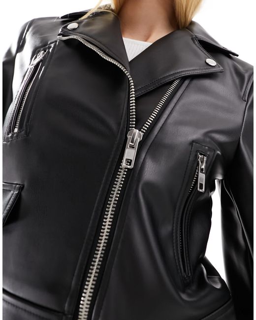 ASOS Black Asos Design Tall Ultimate Faux Leather Biker Jacket