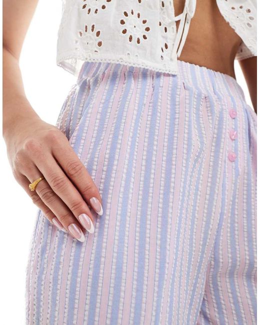 The Frolic Multicolor Exclusive Boxer Waistband Wide Leg Textured Beach Trousers