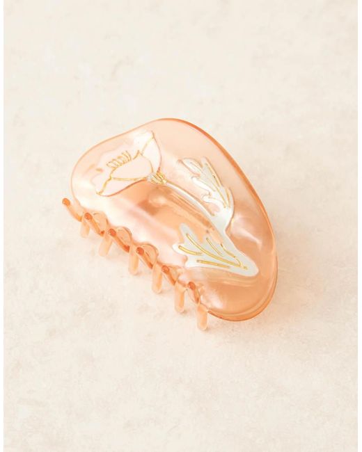 ASOS Black Hair Claw Clip With Tulip Design