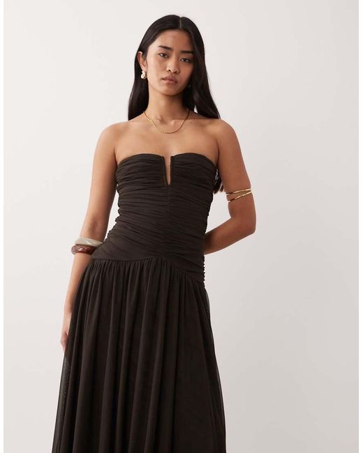 Nia Black Abbott Kinney Bandeau Floaty Midaxi Dress