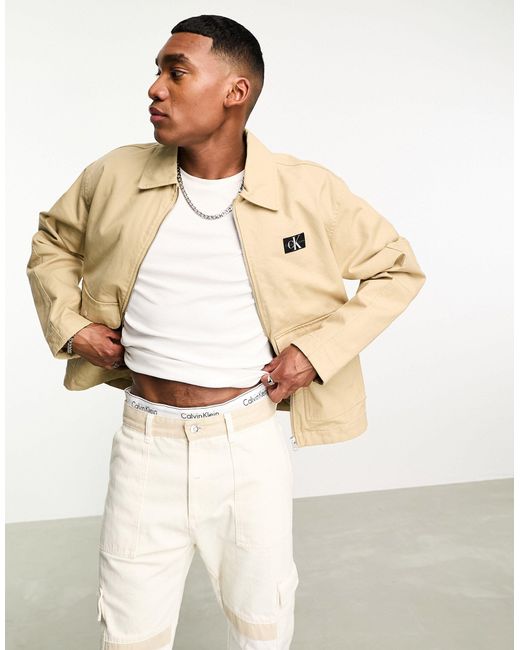 Veste fonctionnelle courte coupe carrée - beige Calvin Klein pour homme en coloris Natural