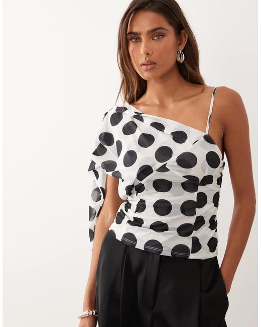 ASOS Black Stretch Chiffon Scarf Wrap Top