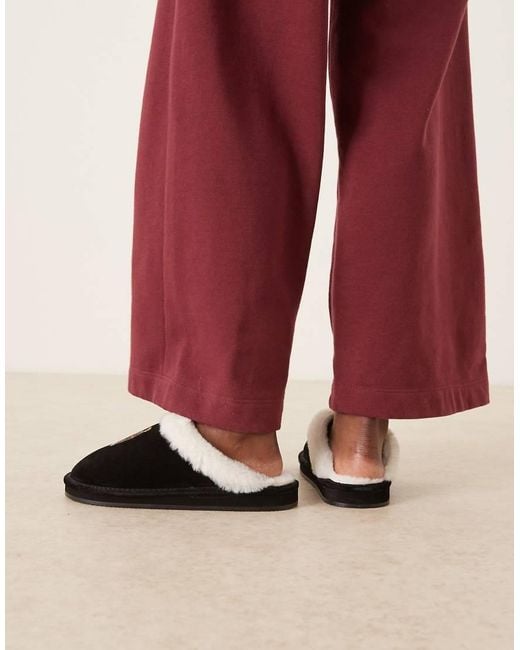 Polo Ralph Lauren Red Kayleigh Scuff Bear Flats Slippers