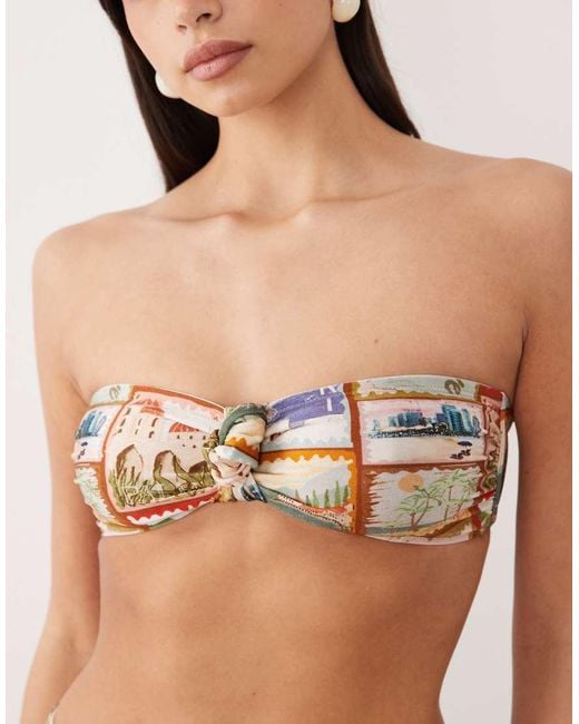 ASOS Multicolor Posey Knot Bandeau Bikini Top
