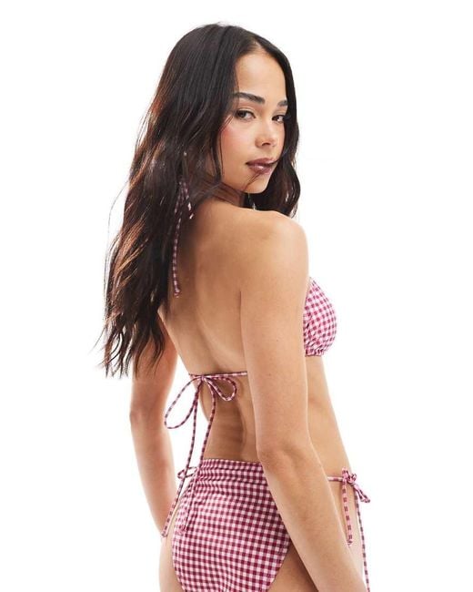 Brave Soul Red Triangle Bikini Top