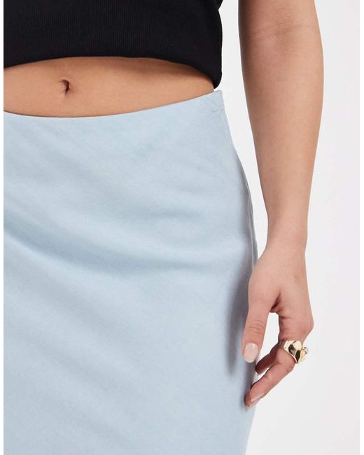 Only Petite Blue Chambray Denim Maxi Skirt
