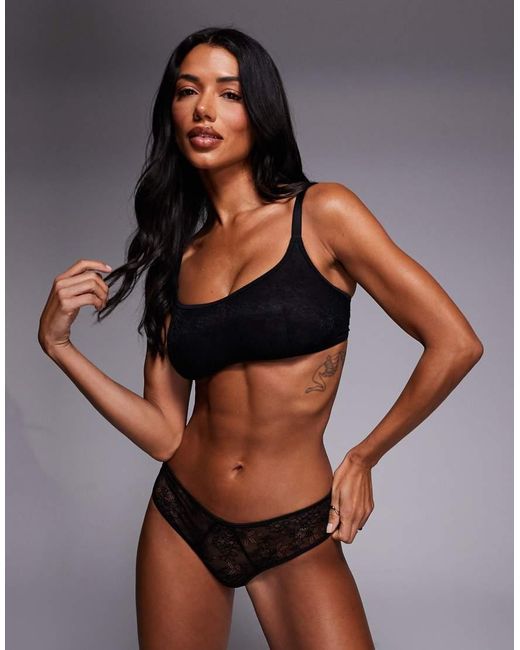 ASOS Black Fuller Bust Lana All Over Lace Crop Bralette