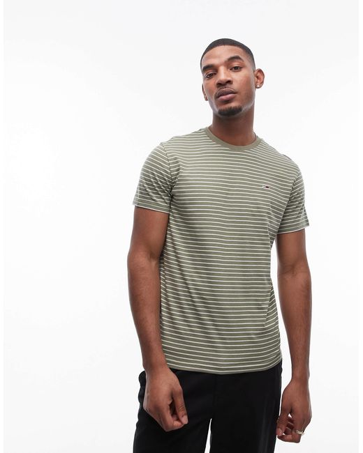 T-shirt ajusté à rayures - /blanc cassé Tommy Hilfiger pour homme en coloris Gray