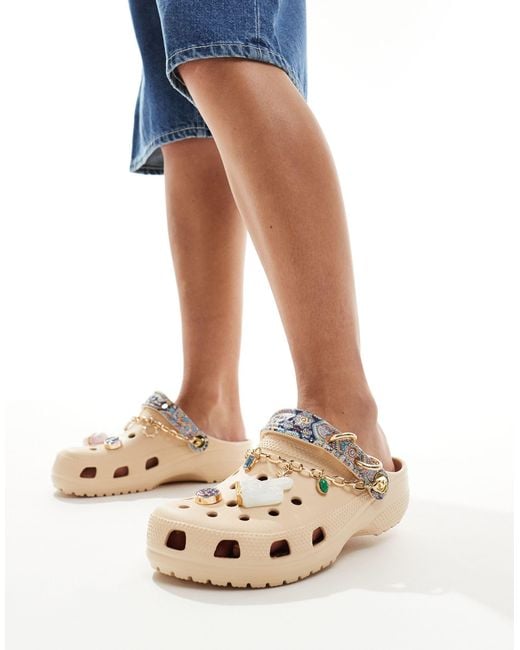 CROCSTM Blue Asos Exclusive Classic Boho Charm Clogs