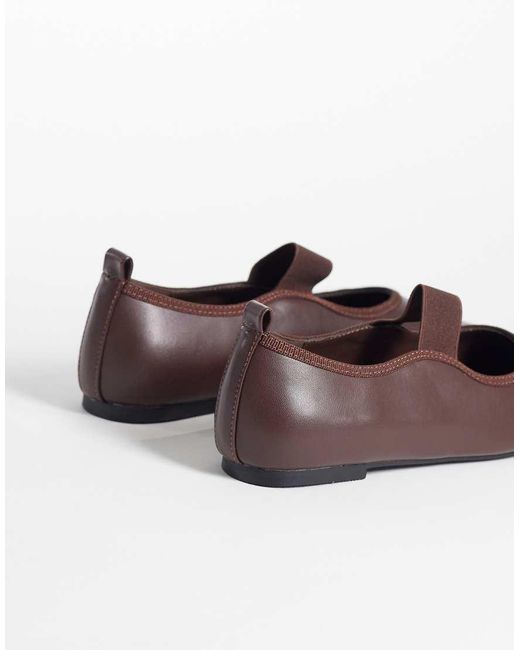 Glamorous Brown Square Toe Ballet Flats
