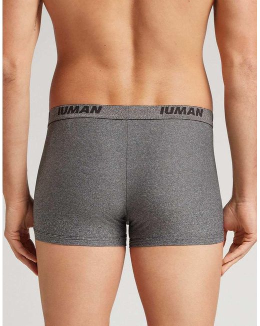 Intimissimi Gray Microfibre Boxers With Logo for men