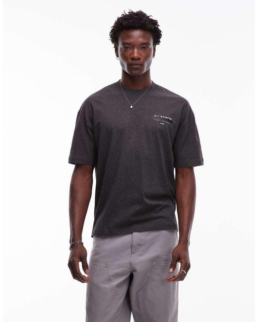 AllSaints Gray Redact T-shirt for men