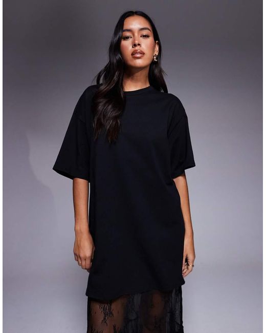 Fashionkilla Blue Exclusive Cotton Lace Tiered Hem Maxi T-shirt Dress