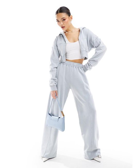 Murci White Wide Leg joggers Co-ord