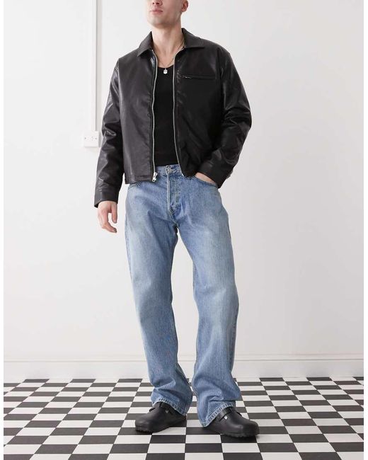 Weekday Blue Meteor Low Rise Relaxed Straight Leg Jeans for men