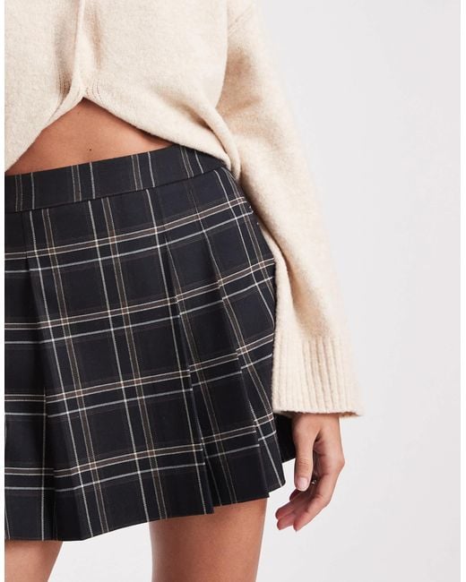 ASOS Natural Tailored Pleated Mini Skirt