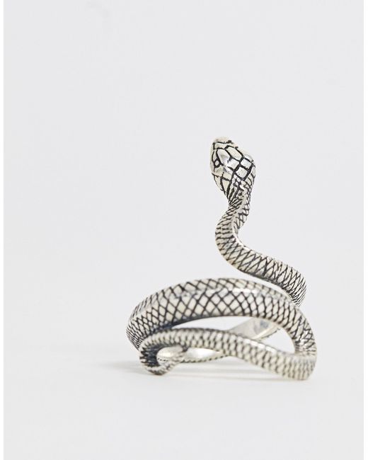 Serge Denimes Snake Ring In Sterling Silver in Metallic for Men Lyst
