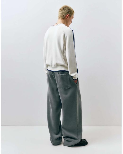 Stwd - pull brodé à rayures - cassé Pull&Bear pour homme en coloris Gray