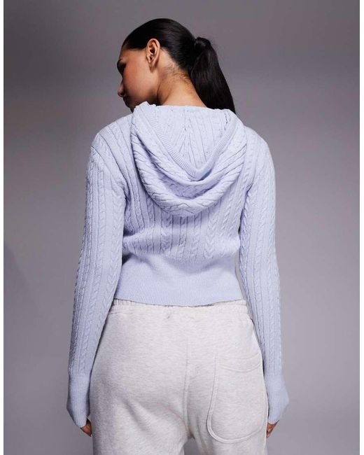 River Island Gray Cable Knit Loungewear Hoodie Co-Ord