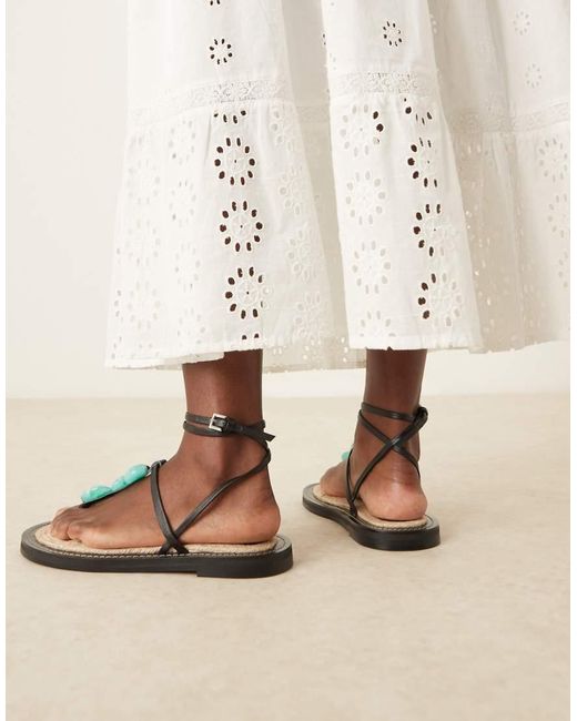 ASOS Natural Jewel Footbed Espadrille Sandals