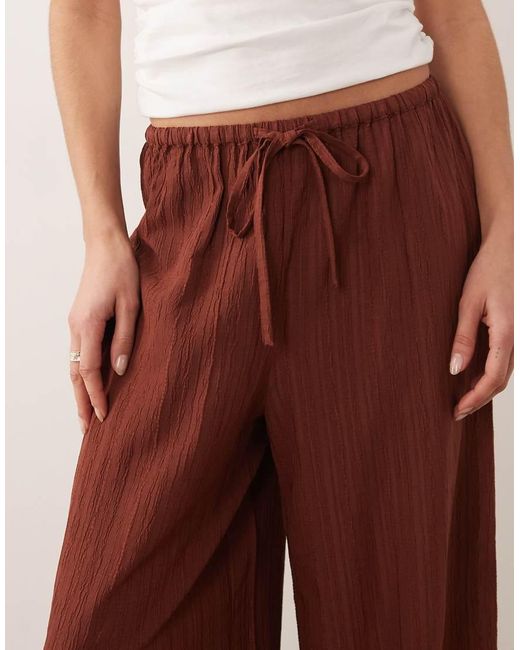 Wednesday's Girl Brown Wide Leg Tie Waist Pants