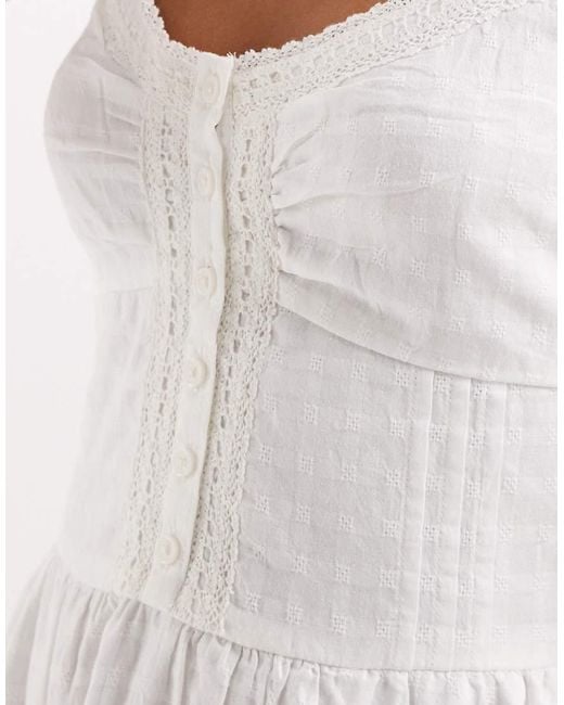 Hollister White Strappy Button Front Mini Dress