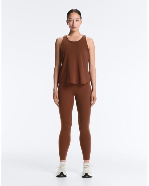Oysho Brown Cross-Back Comfortlux T-Shirt