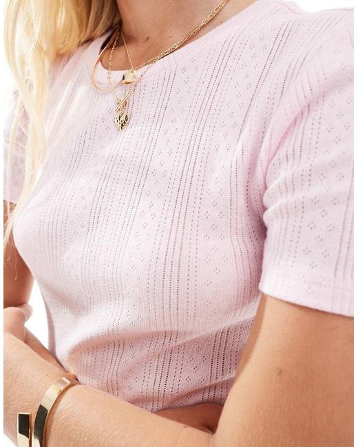 Vero Moda Ajourgebreid T-Shirt in het White