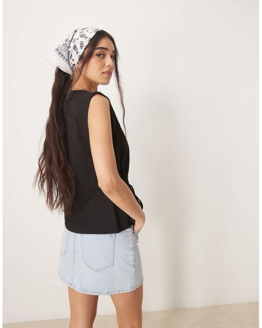 ASOS Black Oversized Tank With Tie Detail