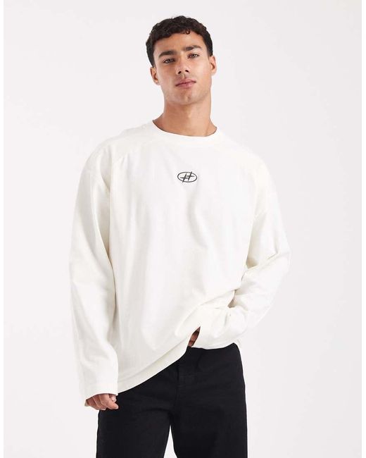Maglietta A Maniche Lunghe Oversize di ASOS in White da Uomo