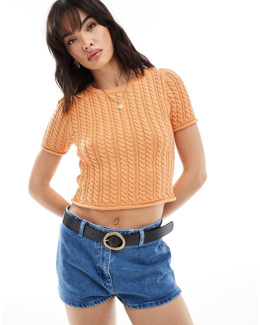 ASOS Blue Knitted Cable Baby Tee