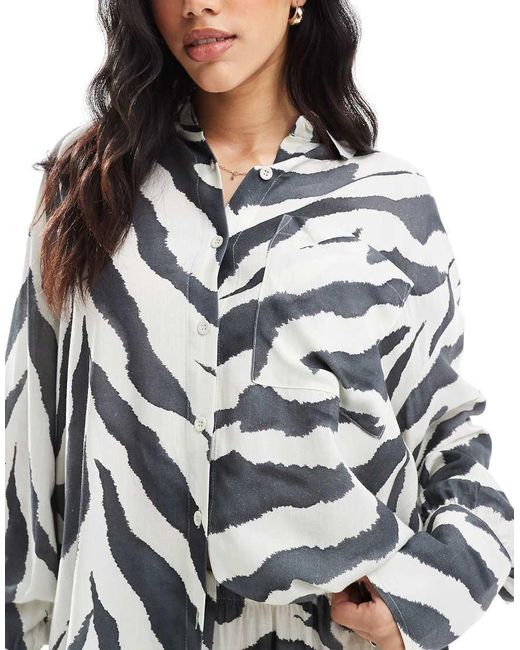 ASOS White Linen Blend Oversized Shirt