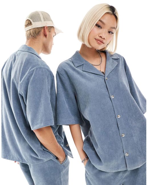 Reclaimed (vintage) Blue Unisex Cord Shirt