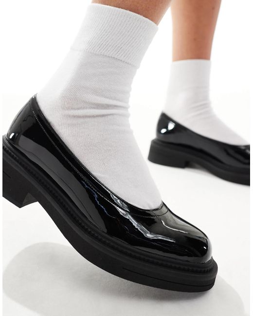 London Rebel Black Ruby Strapless Chunky Mary Janes