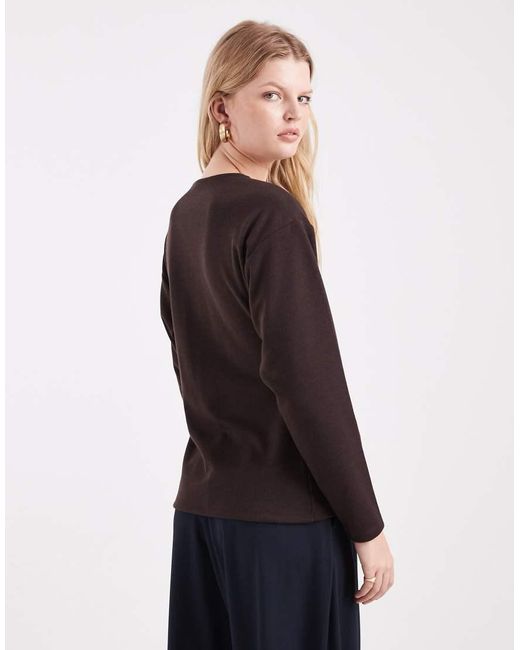 ASOS Black Interlock Longline Split Front Cardigan