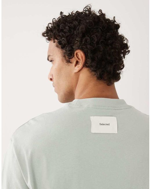 SELECTED Gray Heavyweight 220gsm Oversized T-shirt for men