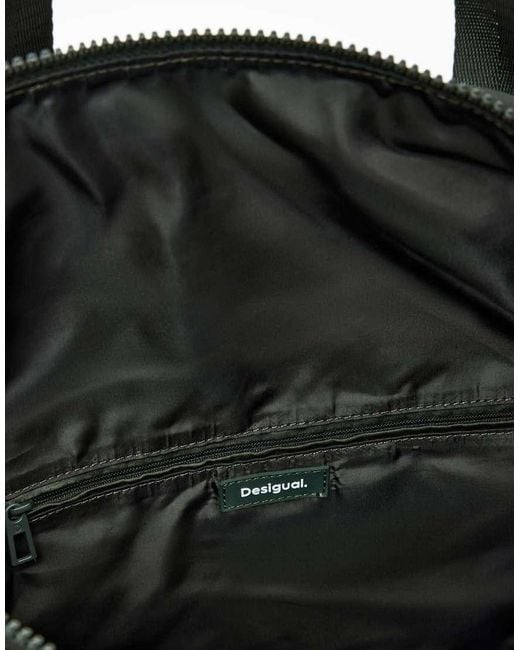 Desigual Black Bicolor Waxed Voyager Backpack