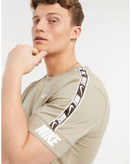 Nike Repeat Pack Taping T-shirt in Khaki Stone (Green) for Men | Lyst  Australia