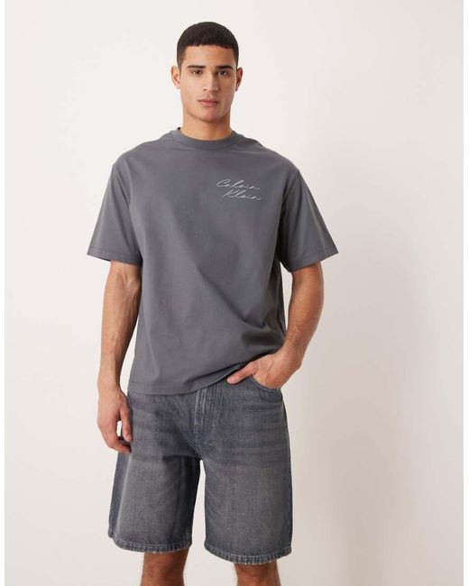 Calvin Klein Gray 90s Relaxed Fit Denim Shorts for men