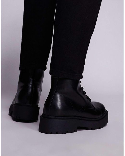 ASOS – schnürstiefel in Black für Herren