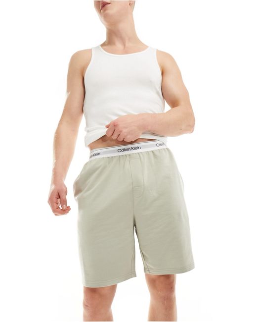 Calvin Klein Gray Modern Cotton Sleep Shorts for men