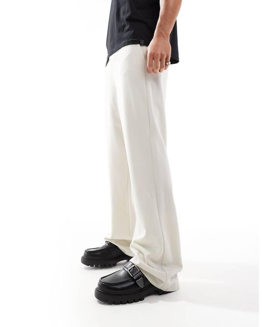 Only & Sons White Loose Fit Tailored Trouser for men