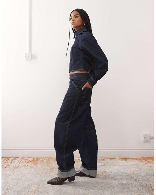 Collusion Blue Barrel Jean With Turn Up Hem