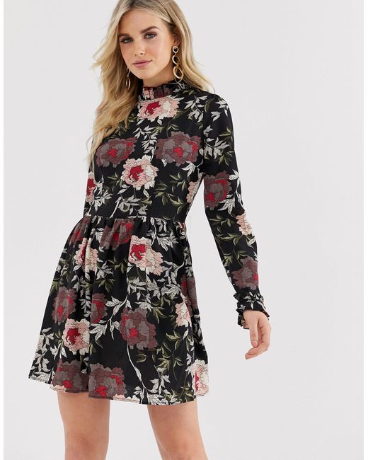 ax paris black floral dress