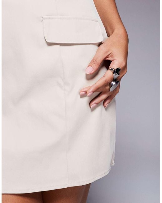 Princess Polly Gray Langdon Bandeau Structured Pocket Detail Mini Dress